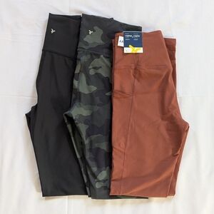 3 x Old Navy Leggings Camo, Black, Cherry Birch